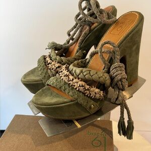 Bacio61 Pandino Women’s Green High Block Shoes size 8 New